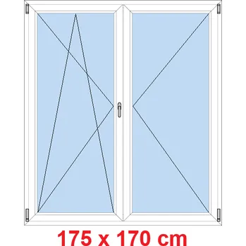 Okno Soft Dvoukřídlé balkonové dveře 175x170 cm, otevíravé a sklopné