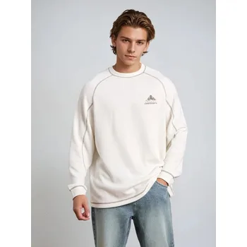 Pánská mikina Sinsay - Mikina s kulatým výstřihem - krémová - 977EU-01X - 977EU-01X-3XL