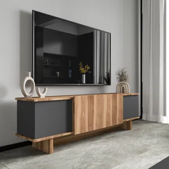 Televizní stolek TV stolek Diana - Anthracite, Walnut