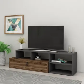 Televizní stolek TV stolek Duru - Light Walnut, Anthracite