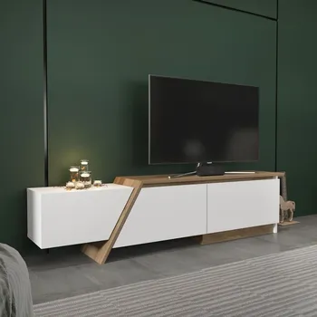 Televizní stolek TV stolek Zonas - White, Walnut