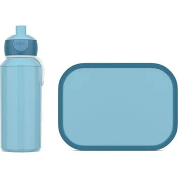 Svačinový box MEPAL CAMPUS 3 ks - dětská snídaňová sada s pop-up lahví, bez BPA, modrá
