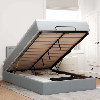 Postel zahrada-XL Osmanský postel s matrací světle šedá 120x200 cm textil 3312464