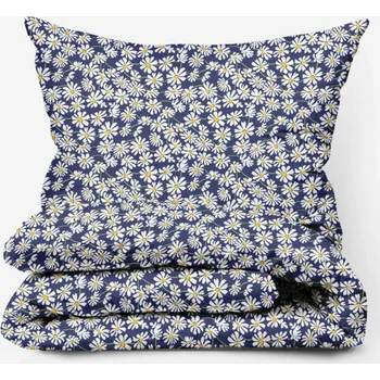 Povlečení Bavlněné povlečení Kopretinky modré Zapínání: knoflík, Velikost polštáře: 50x70, Velikost přikrývky: 140x200