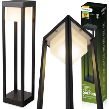 Venkovní osvětlení LED 12W 3000K 60cm černá QUERCUS LUMILED venkovní stojanová zahradní lampa