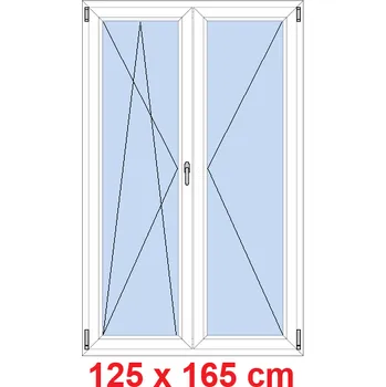 Okno Soft Dvoukřídlé balkonové dveře 125x165 cm, otevíravé a sklopné