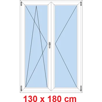 Okno Soft Dvoukřídlé balkonové dveře 130x180 cm, otevíravé a sklopné