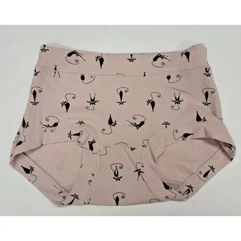 Dívčí spodní prádlo Dívčí kalhotky Černá kočka - 122-128 / pudrově růžová