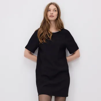 Dámské šaty Reserved - Šaty se zdobeným výstřihem - černý - 966GA-99X - 966GA-99X-L