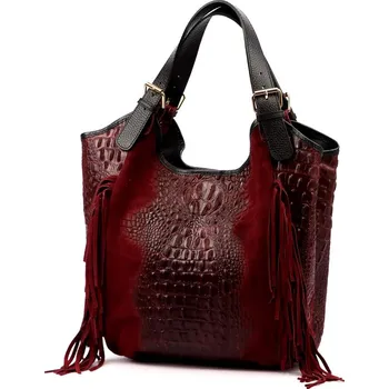 Kabelka Dámská kabelka Luka 25-019 CROCO bordó + doprava zdarma