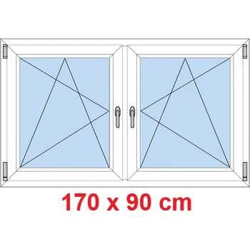 Okno Soft Dvoukřídlé plastové okno 170x90 cm, OS+OS, se sloupkem