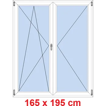 Okno Soft Dvoukřídlé balkonové dveře 165x195 cm, otevíravé a sklopné