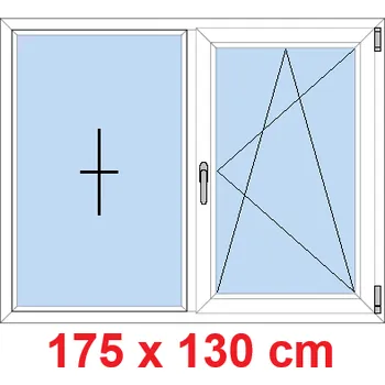 Okno Soft Dvoukřídlé plastové okno 175x130 cm, FIX+OS