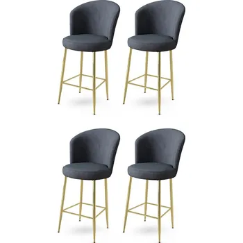 Barová židle Bar Stool Set (4 Pieces) Alte - Anthracite, Gold