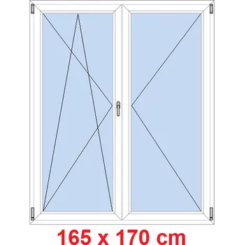 Okno Soft Dvoukřídlé balkonové dveře 165x170 cm, otevíravé a sklopné