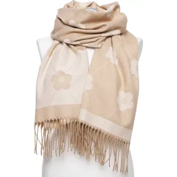 Šála Dámská šála Lurex Blossom - béžová