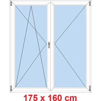 Okno Soft Dvoukřídlé balkonové dveře 175x160 cm, otevíravé a sklopné