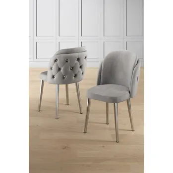 Jídelní stůl Sada židlí (6 kusů) Axle - Grey, Chrome