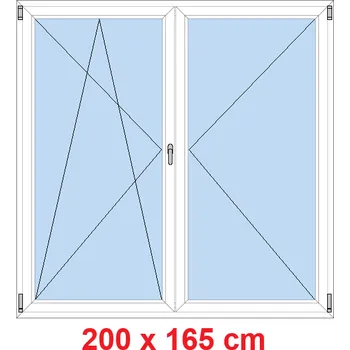 Okno Soft Dvoukřídlé balkonové dveře 200x165 cm, otevíravé a sklopné