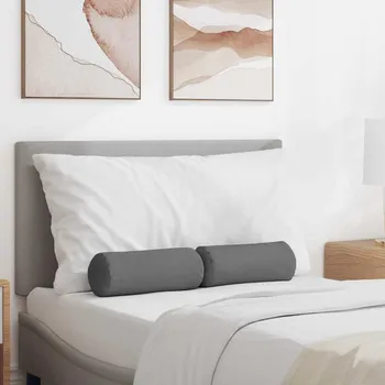 Bytový textil Polštáře 2 pcs Tmavě šedá Ø 15 x 40 cm textil