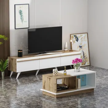 Obývací stěna Living Room Furniture Set Valentina - White, Sapphire