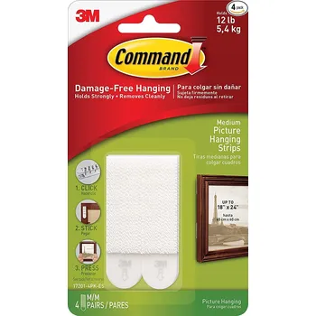Zip 7204WHI-4-PTGR Command velké závěsné proužky 3M na obrazy, nosnost 5,4 kg