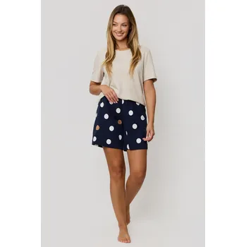 Dámské pyžamo Pyžamo Oceane short BÉŽOVO-ZELENÁ L