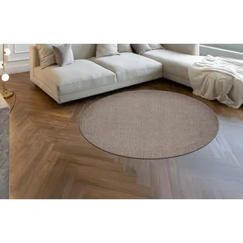 Koberec Kulaltý bezvlasý koberec Blanka - typ 3 - hnědý Rozměr koberce: kruh 80 cm