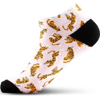 Pánské ponožky Walkee barevné kotníkové ponožky - Tigers Barva: Růžová, Velikost: 42-47