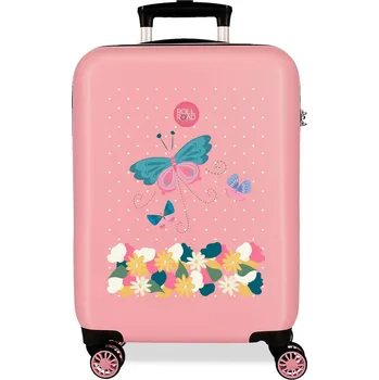 JOUMMABAGS Cestovní kufr ABS Roll Road Flower 55 cm