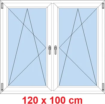 Okno Soft Dvoukřídlé plastové okno 120x100 cm, OS+OS, se sloupkem