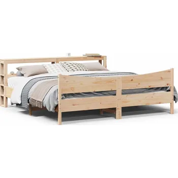 Postel zahrada-XL Rám postele s čelem 200 x 200 cm masivní borové dřevo 3306291