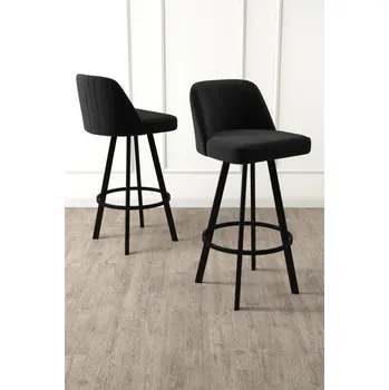 Barová židle Bar Stool Set (4 Pieces) Atex - Black