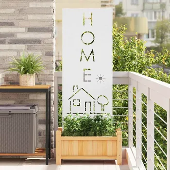 Truhlík vidaXL Soukromí na zahradě Bílá 50 x 140 cm Studeně válcovaná ocel [876337]