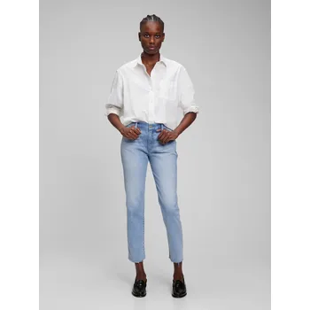 Dámské džíny GAP Džíny mid rise girlfriend Washwell - Dámské GAP modrá | šedá 2141026