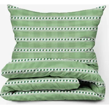 Povlečení Bavlněné povlečení Mirabelka zelená Zapínání: knoflík, Velikost polštáře: 50x70, Velikost přikrývky: 140x220