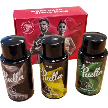 Tachometr Set parfémů na praní PUELLA-Double Y / Jalu / Frayo laundry scent / fragrance Set 3 x 50 ml Mix