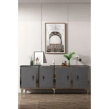 Komoda Konzolový stolek Tuna 180 - Anthracite, Silver