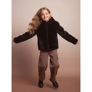 Sinsay - Chlupatá bunda s kapucí - černá - 727EI-99X - 727EI-99X-146