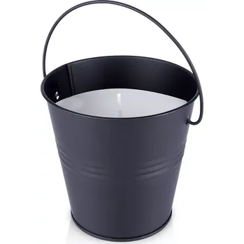 Svíčka Vonná citronová svíčka v kovovém kyblíku 10,5 × 10 cm