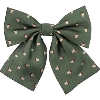 Kravata Bubibubi Šalvějově zelený dámský motýlek s houbami