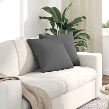 Podsedák Pohovkové polštáře 2 pcs Tmavě šedá 45 x 45 cm textil