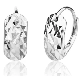 Módní doplněk Dámské stříbrné gravírované náušnice STNAU2077F