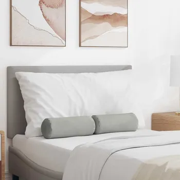 Polštáře 2 pcs Světle šedá Ø 15 x 40 cm Mikrovlákno