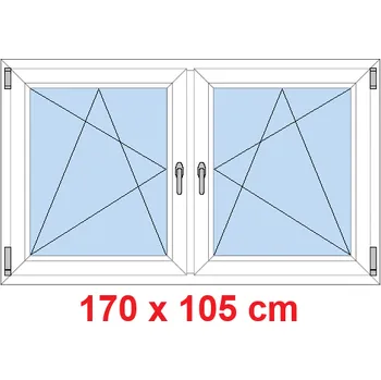 Okno Soft Dvoukřídlé plastové okno 170x105 cm, OS+OS, se sloupkem