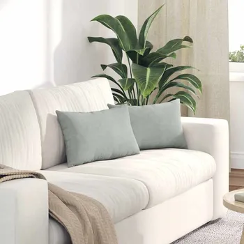 Pohovkové polštáře 2 pcs Světle šedá 50 x 30 cm Žebrovaná látka