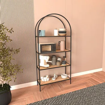 Knihovna Knihovna Mona 80 - Black, Atlantic Pine