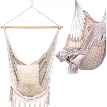 Závěsné křeslo Závěsné brazilské křeslo hamaka, béžové