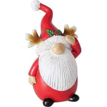 Vánoční dekorace Boltze Home Figurka baculatý skřítek LUMPI, výš, 10,5 cm, červená