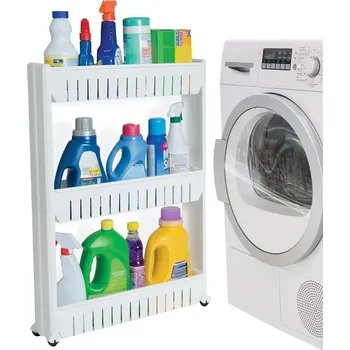 regál Modulární skříňka do koupelny na kolečkách bílá